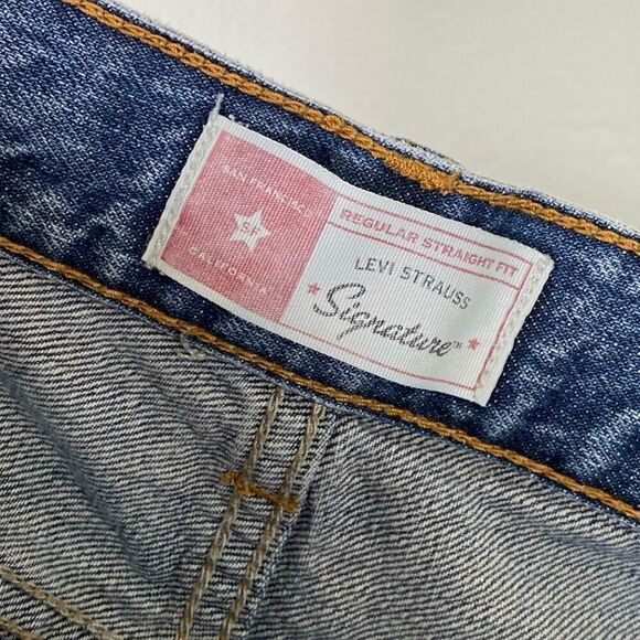 Vintage y2k Levi’s Signature Embroidered Pocket Regular Straight Fit Jeans 34 - Picture 5 of 6